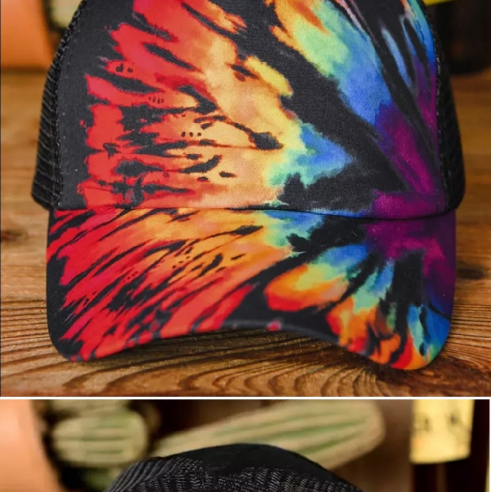Tie dyed baseball hat